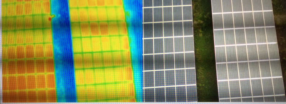 赤外線カメラ　太陽光パネル　点検業務　ドローンスクール